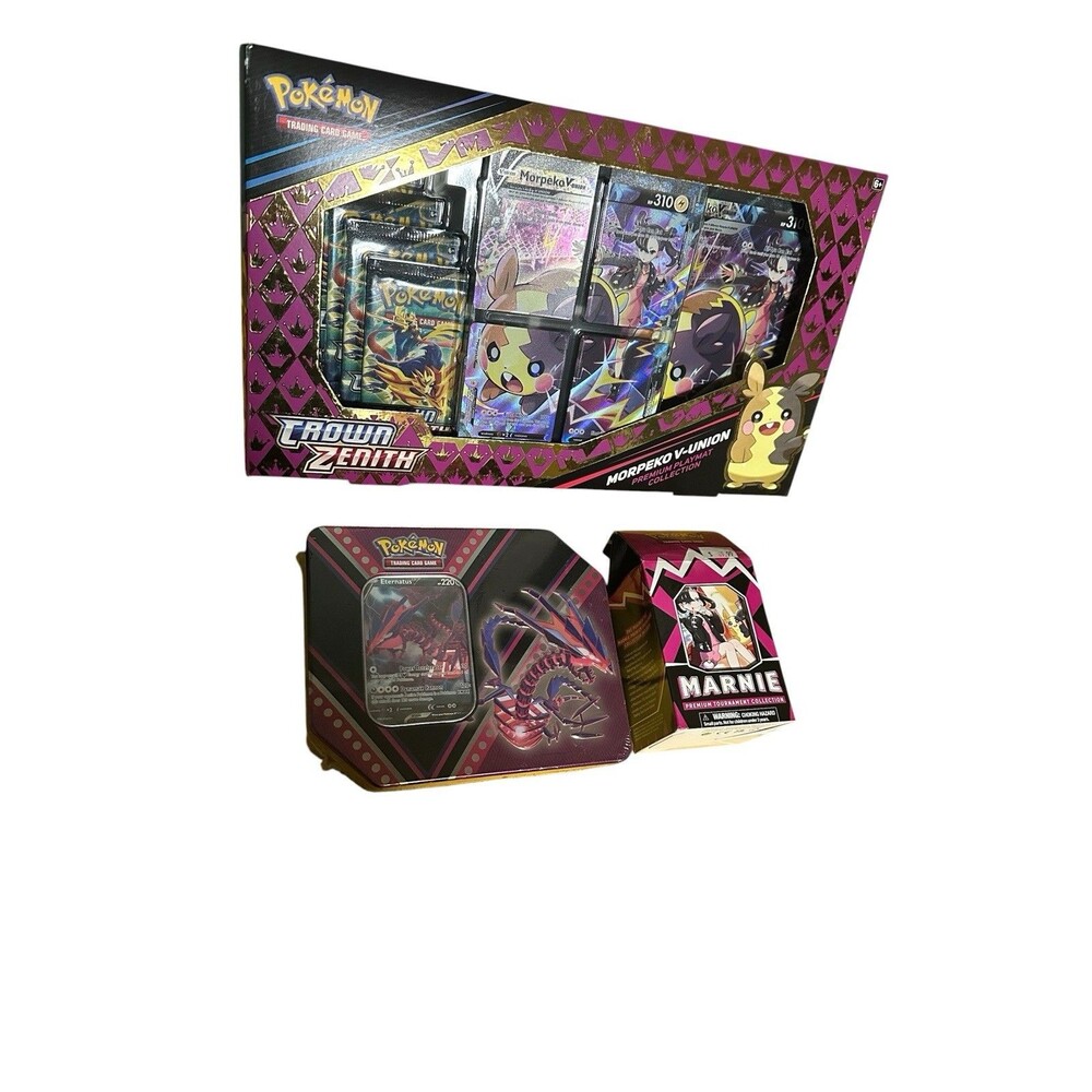 Pokemon Crown Zenith Morpeko V-Union Sealed Premium Playmat Collection PLUS MORE
